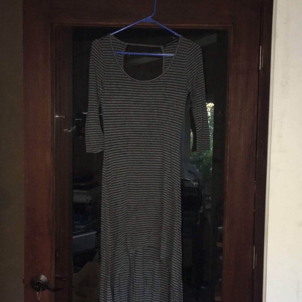 High-low striped dress